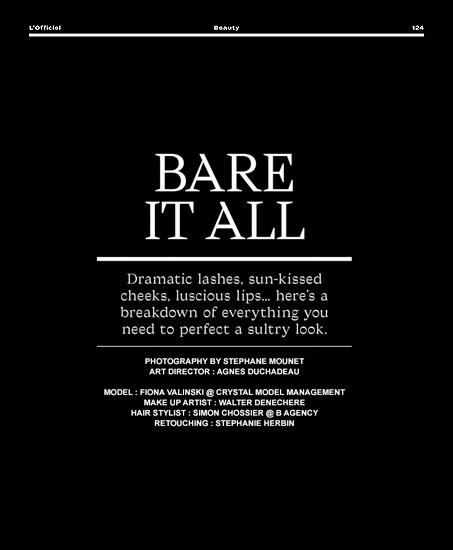 L'Officiel India - Édito Bare It All Retouche L'Officiel India - Édito Bare It All