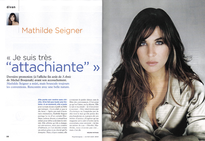 Psychologies - Mathilde Seigner Retouche Psychologies - Mathilde Seigner